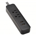 Power Strip 2 AC Outlet Surge Protected Power Strip with Dual USB Charging Ports